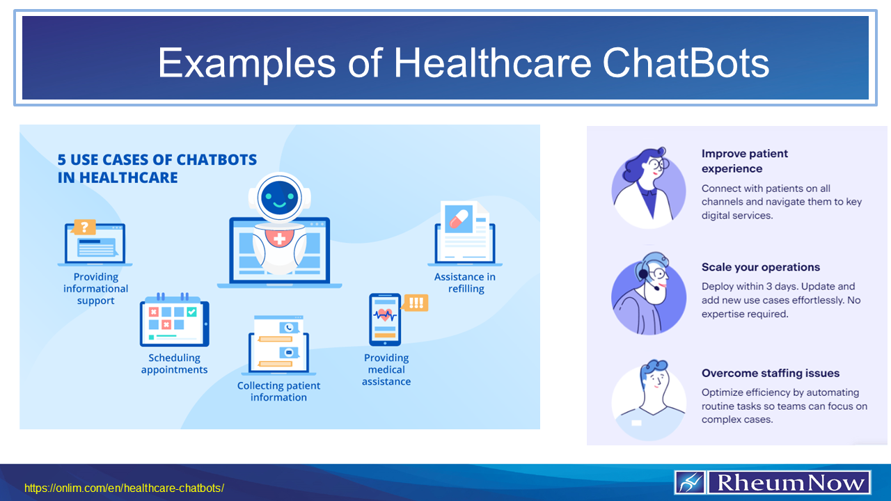 Examples of Healthcare ChatBots | RheumNow