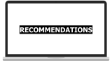 recommendations on computer screen