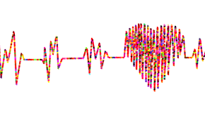 ekg line with heart in the pulse