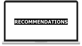 recommendations on computer screen