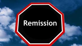 stop sign with remission written on it