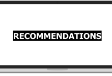 recommendations on computer screen