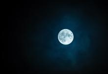 moon in the dark sky