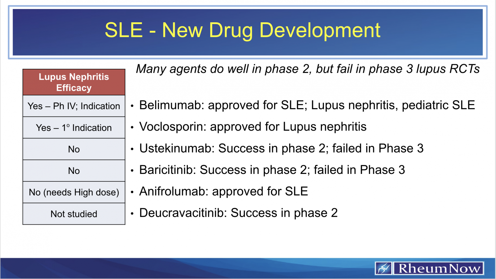 SLE New Drug Development
