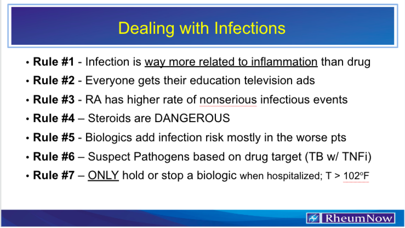 Dealing with infection