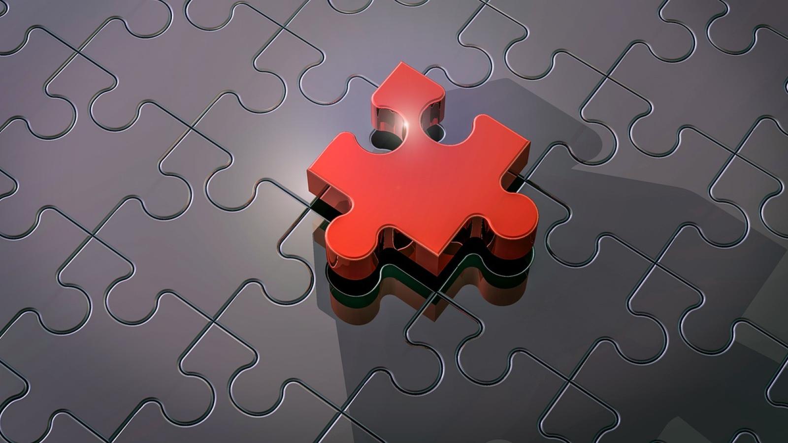 Red puzzle piece