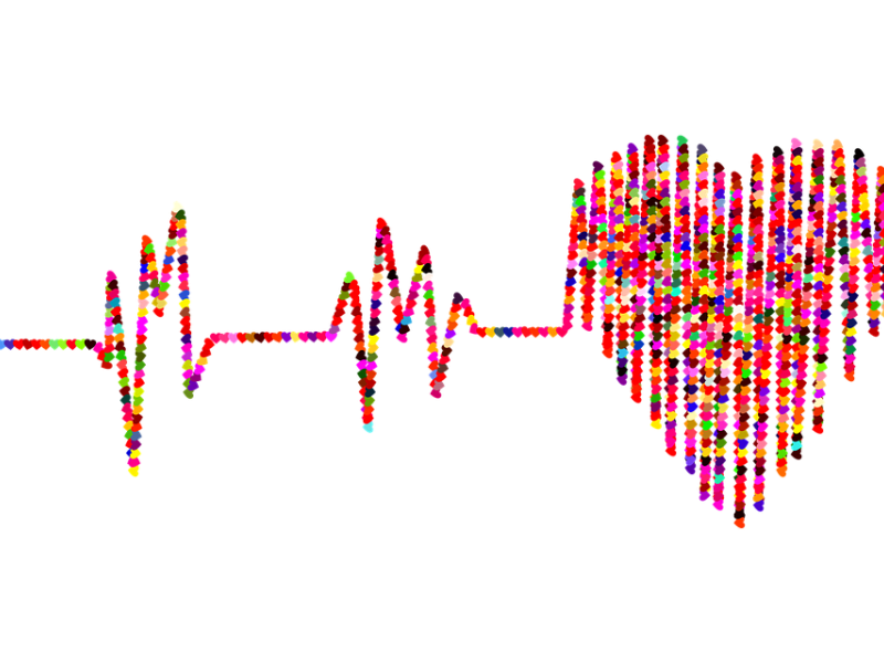 ekg line with heart in the pulse